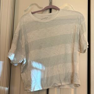 White and Green Striped T-Shirt